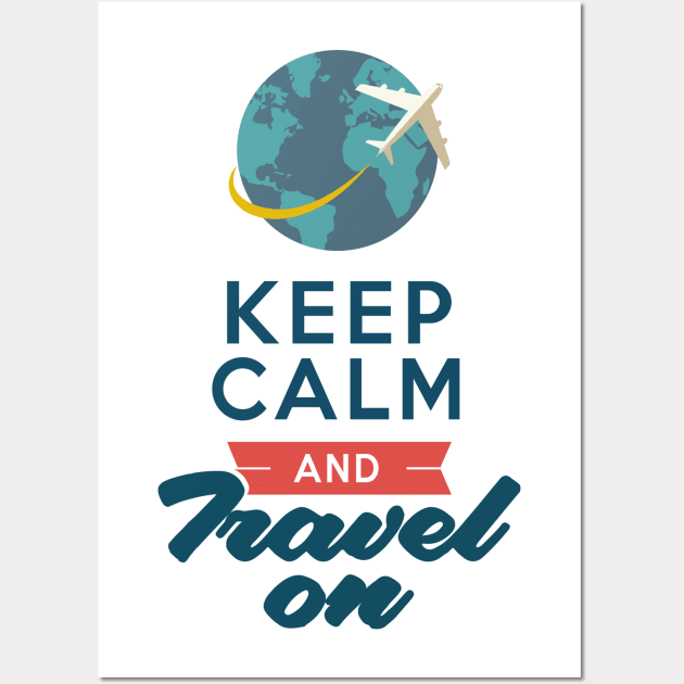 Keep Calm and Travel on an Airplane Wall Art by Just Kidding Co.